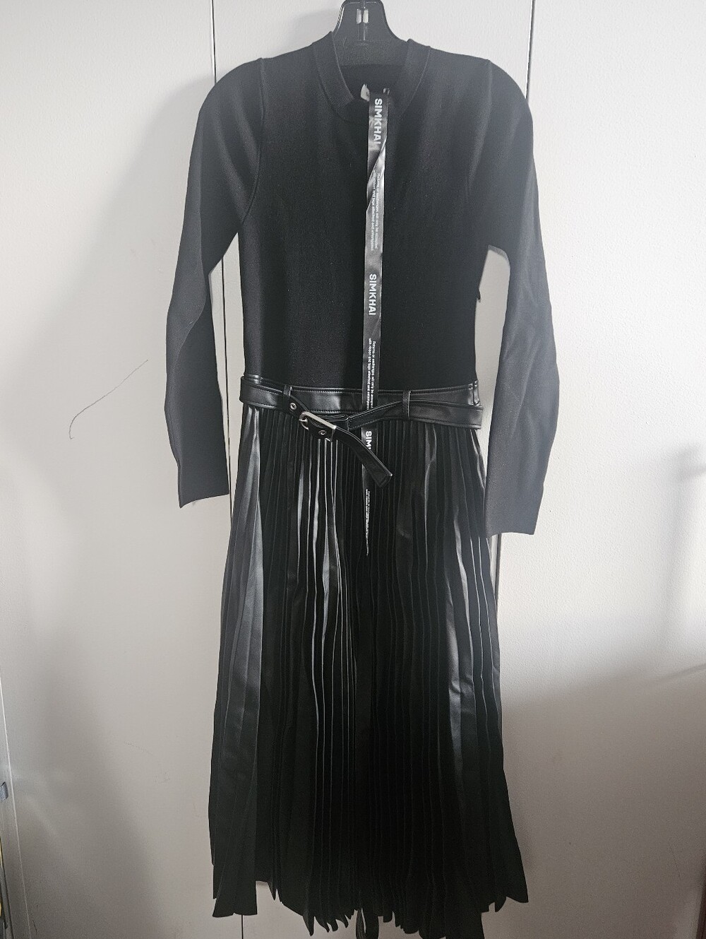 Simkhai Knit & Faux Leather Midi Dress | Size M | NWT | SOLD OUT | $645 Retail |